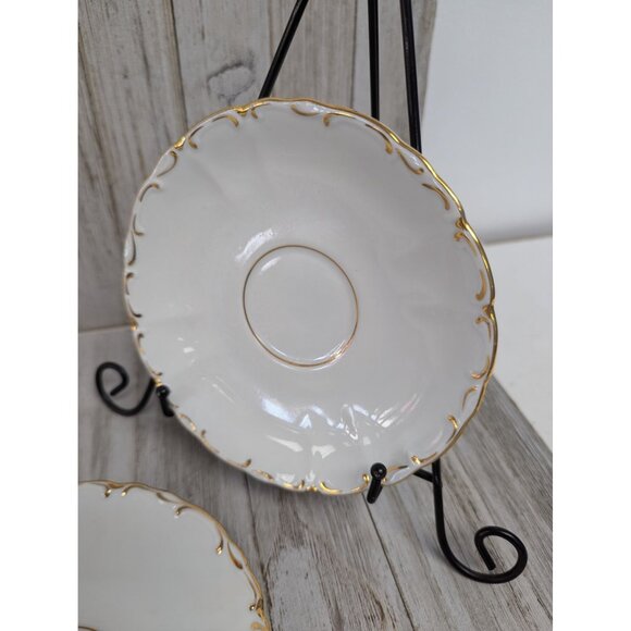 Vintage BOHEMIAN Fine China Set of 2 Saucers Czechoslovakia BOH53 - Picture 3 of 7